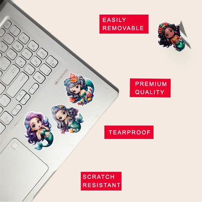 Mermaid Stickers Pack – 42+ Fantasy Waterproof Stickers Infographic