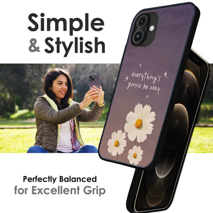 Everything’s Gonna Be Okay Daisy - Glossy Metal Silicone Case For Apple iPhone Infographic