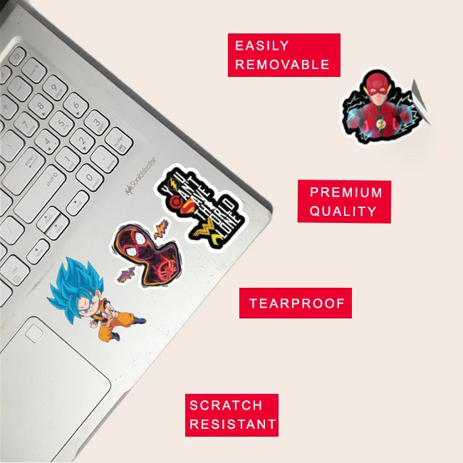 Anime Superhero Stickers Pack – 40 Waterproof Stickers Infographic