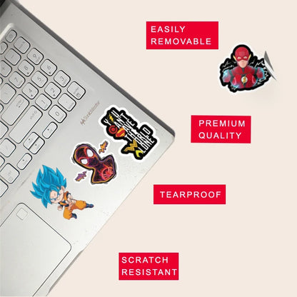 Anime Superhero Stickers Pack – 40 Waterproof Stickers Infographic