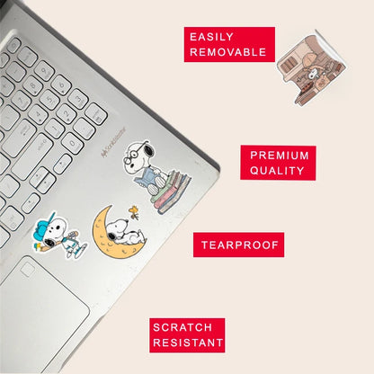 Snoopy Stickers Pack – 42+ Cute Waterproof Cartoon Stickers Infographic