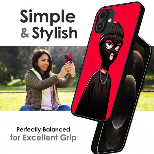 Masked Rebel Street Art - Glossy Metal Silicone Case For Apple iPhone Infographic