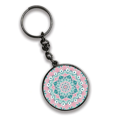 Mandala - A Combo Of 4 Silver Border Keychains