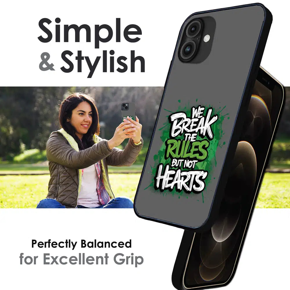 Break the Rules Quote - Glossy Metal Silicone Case For Apple iPhone Infographic