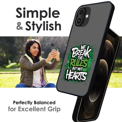 Break the Rules Quote - Glossy Metal Silicone Case For Apple iPhone Infographic