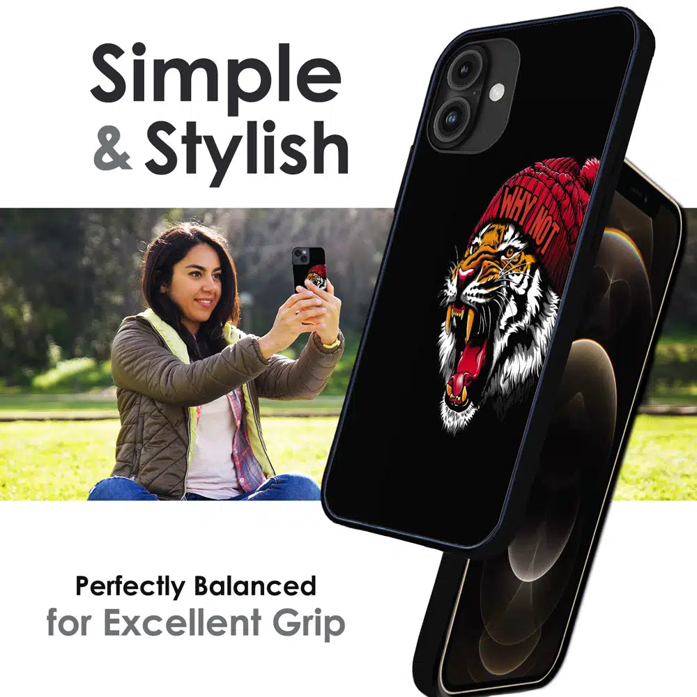 Why Not Tiger Street Art - Glossy Metal Silicone Case For Apple iPhone Infographic