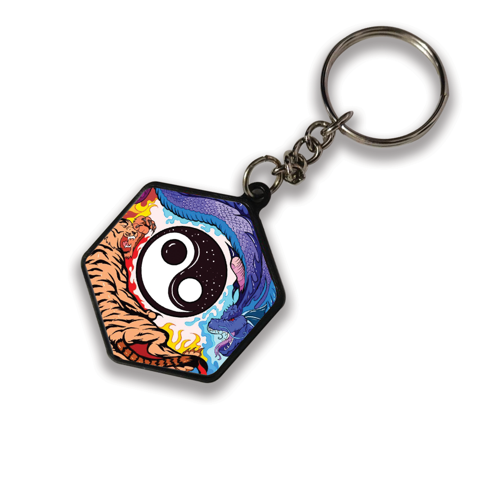 Ying Yang - Keychain HEXAGON