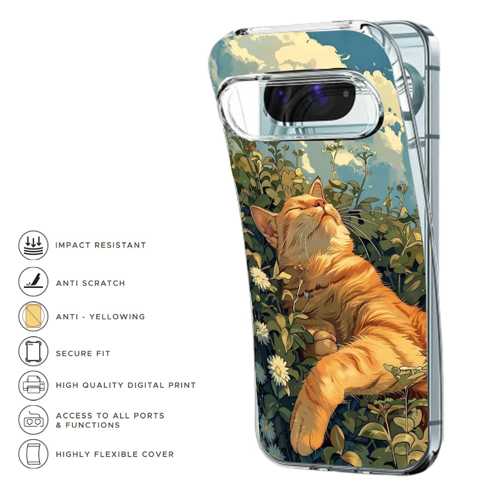 Garfield Sleeping - Printed Silicone Case For Google Pixel Infographic