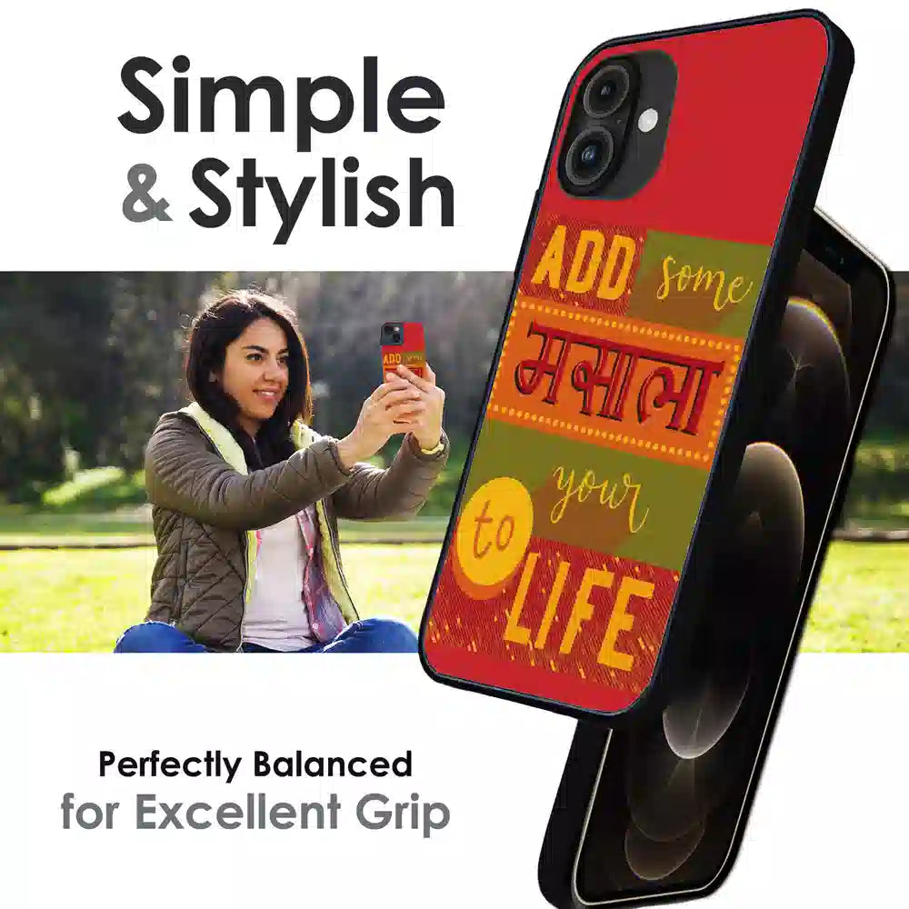 Add Masala to Life Quote - Glossy Metal Silicone Case For Apple iPhone Infographic