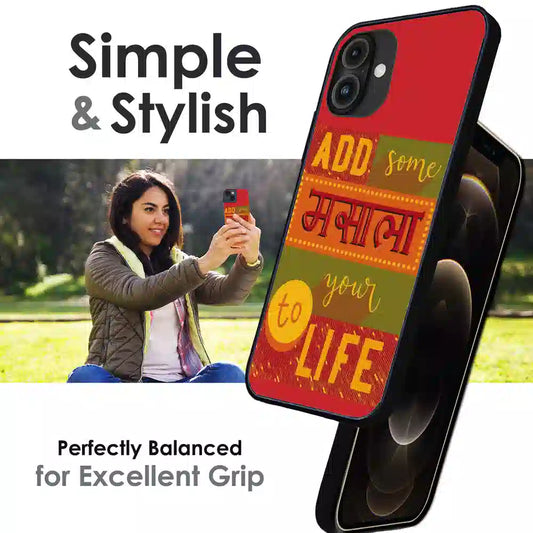 Add Masala to Life Quote - Glossy Metal Silicone Case For Apple iPhone Infographic