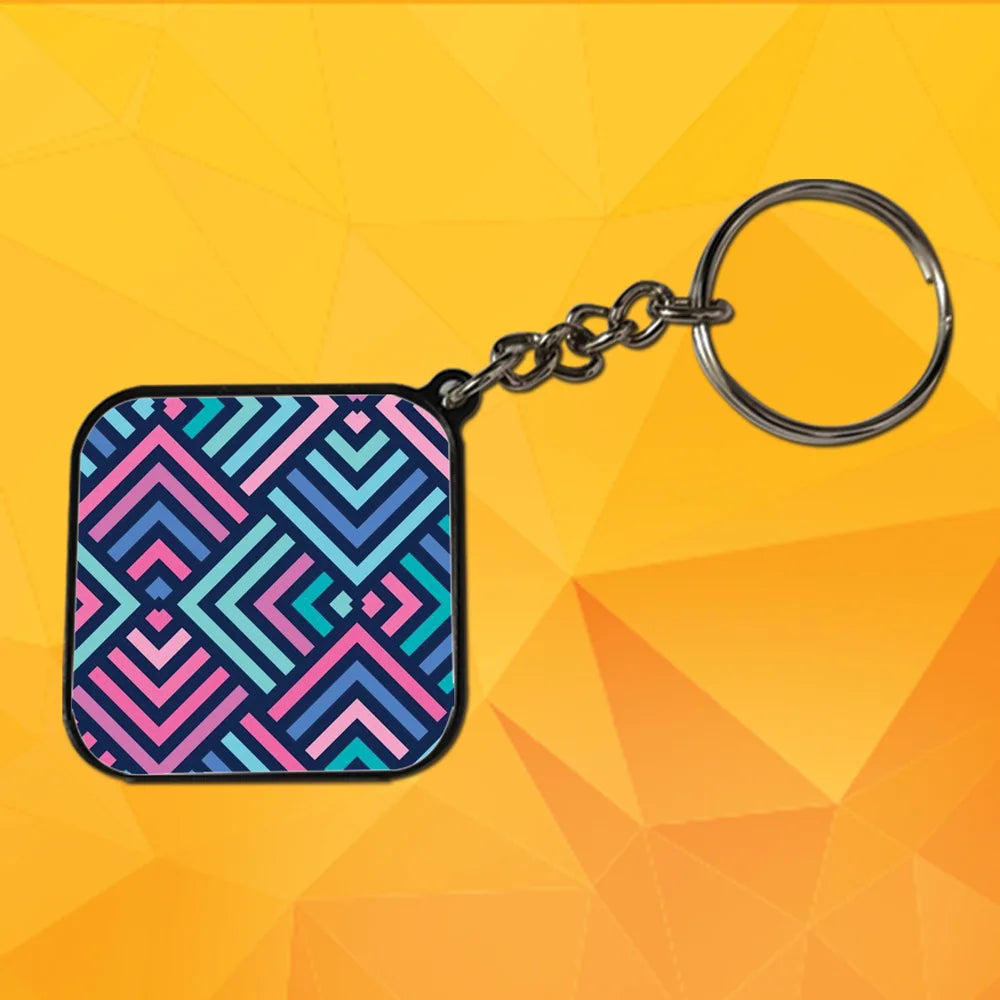 Geometric - A Combo Of 4 Black Border Keychains