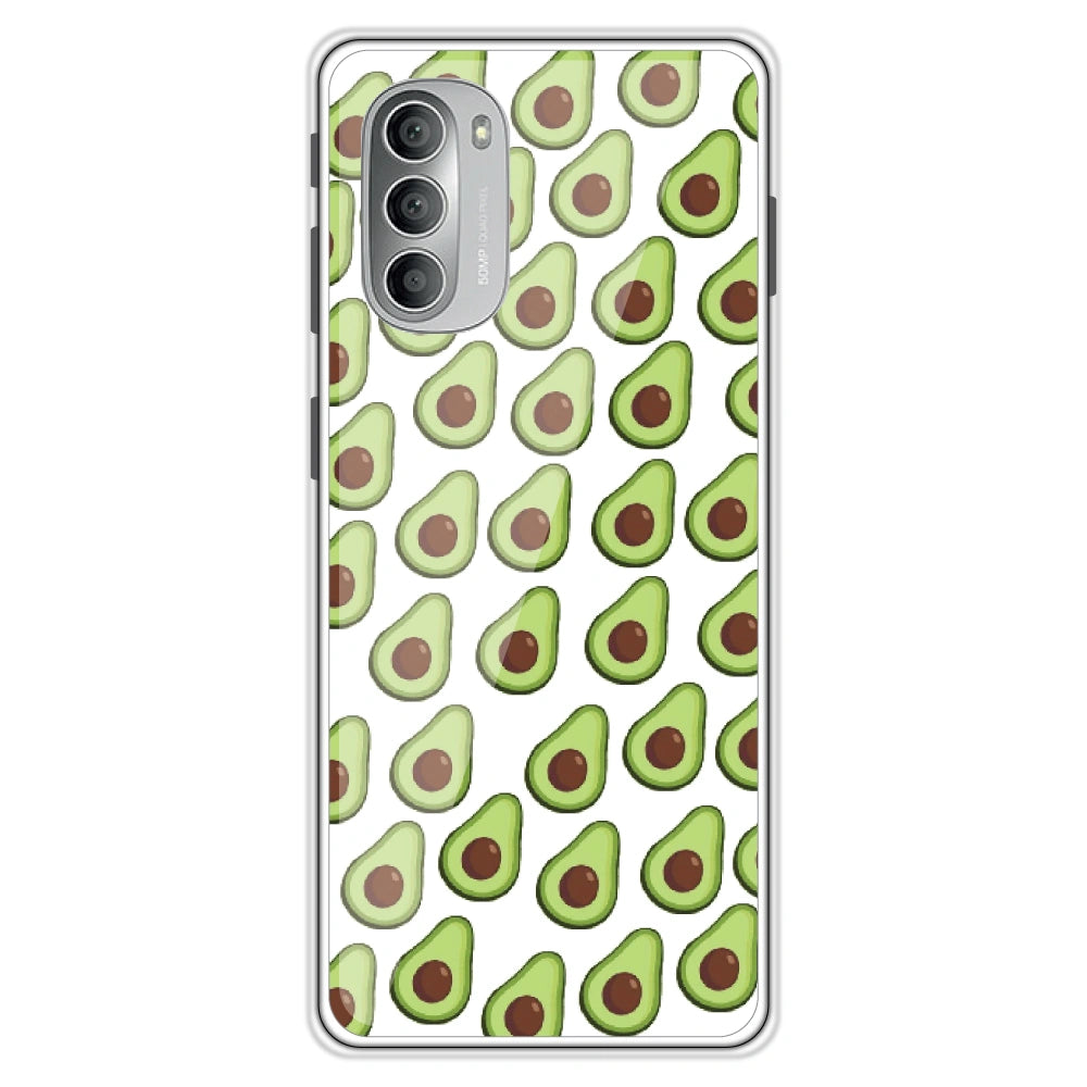 Avocado - Clear Printed Silicon Case For Motorola Models