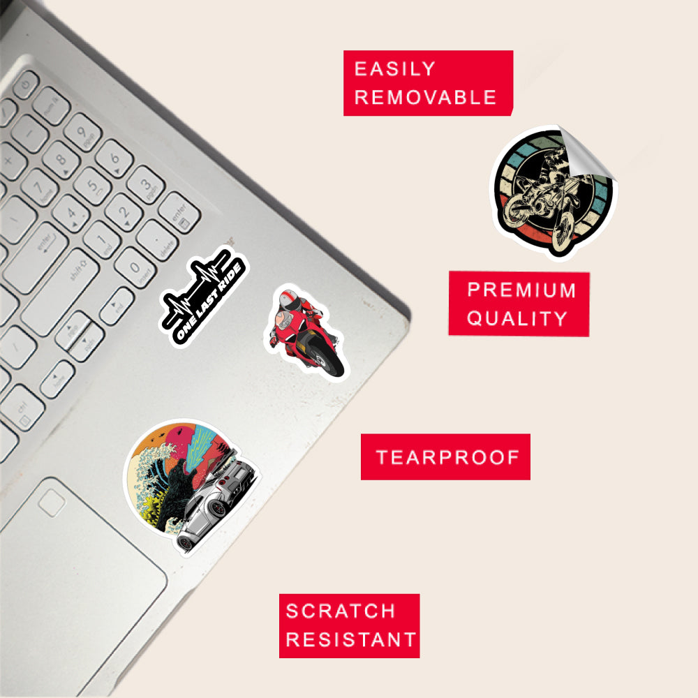 Car and Bike Sticker Bundle – 42 Waterproof Aesthetic Stickers for Phone Cases, Clear Covers, Journals, Scrapbooks & More