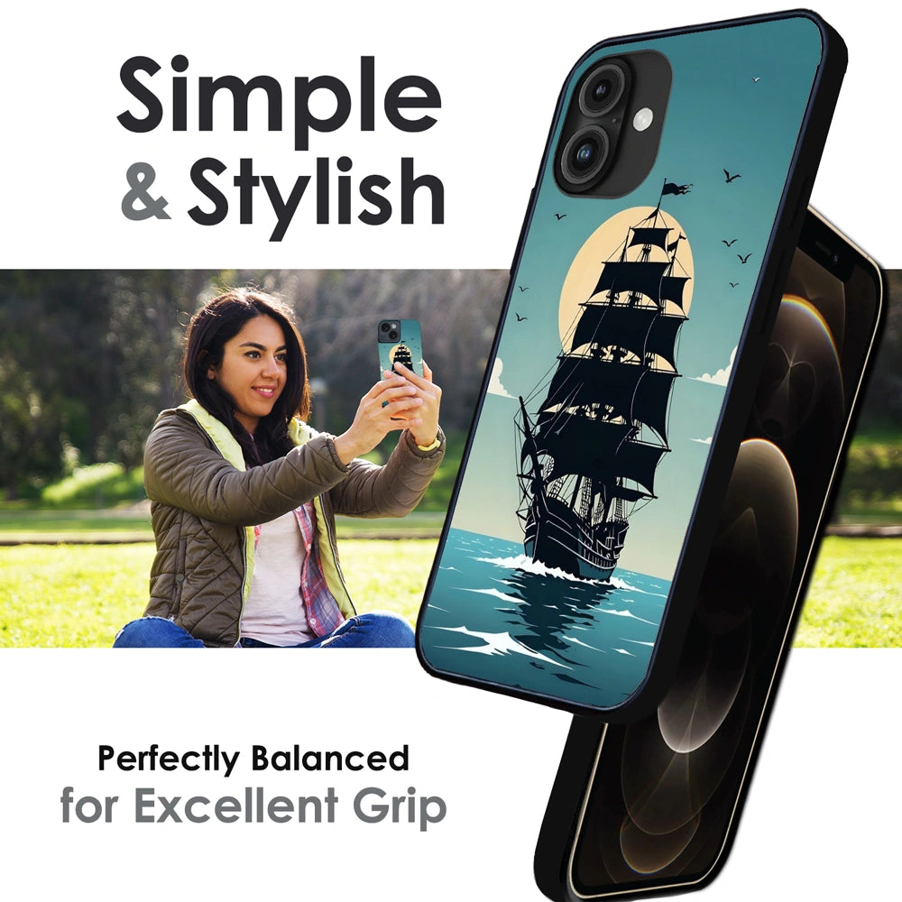 Nautical Sea Adventure - Glossy Metal Silicone Case For Apple iPhone Infographic