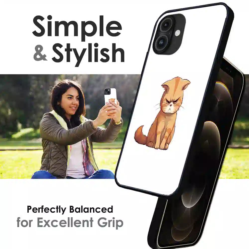 Grumpy Ginger Cat - Glossy Metal Silicone Case For Apple iPhone Infographic