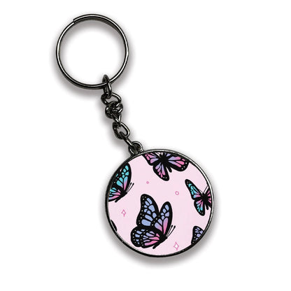 Butterfly - A Combo Of 4 Silver Border Keychains