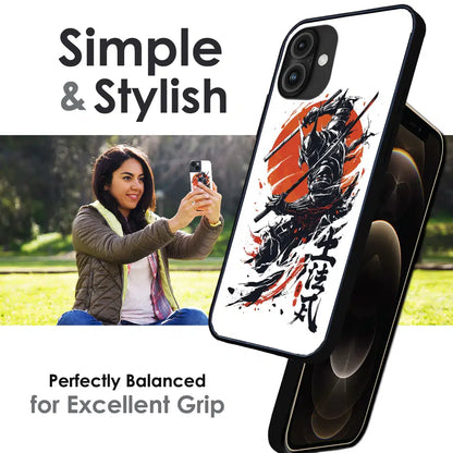 Samurai Warrior Japanese Art - Glossy Metal Silicone Case For Apple iPhone Infographic