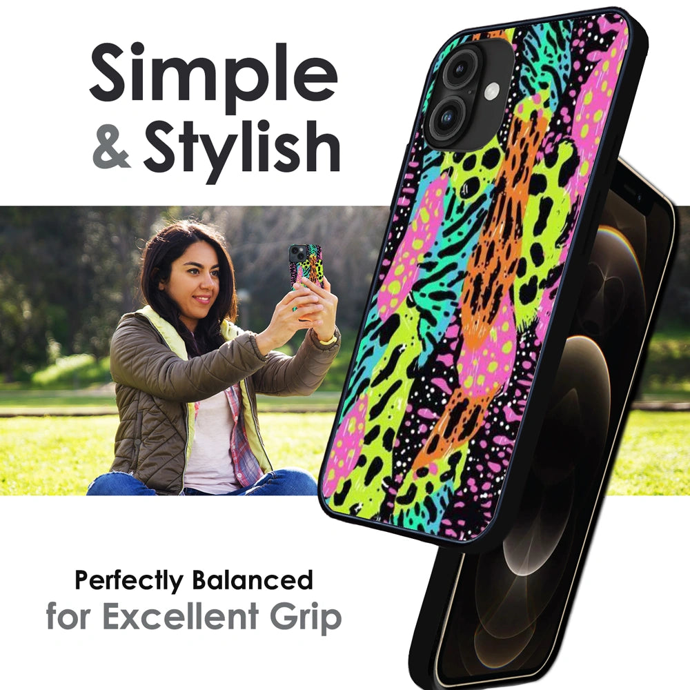 Colorful Artistic Paint Splash - Glossy Metal Silicone Case For Apple iPhone Infographic
