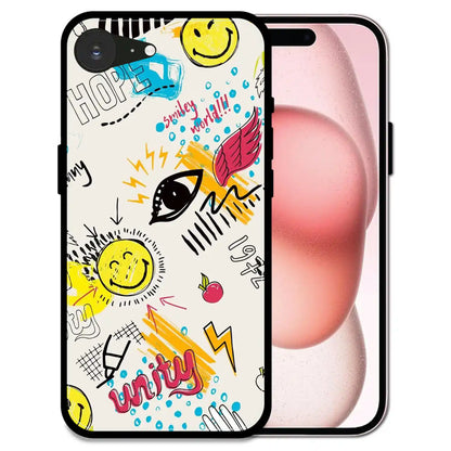 'Smiley Graffiti Pop - Glossy Metal Silicone Case For Apple iPhone 16e