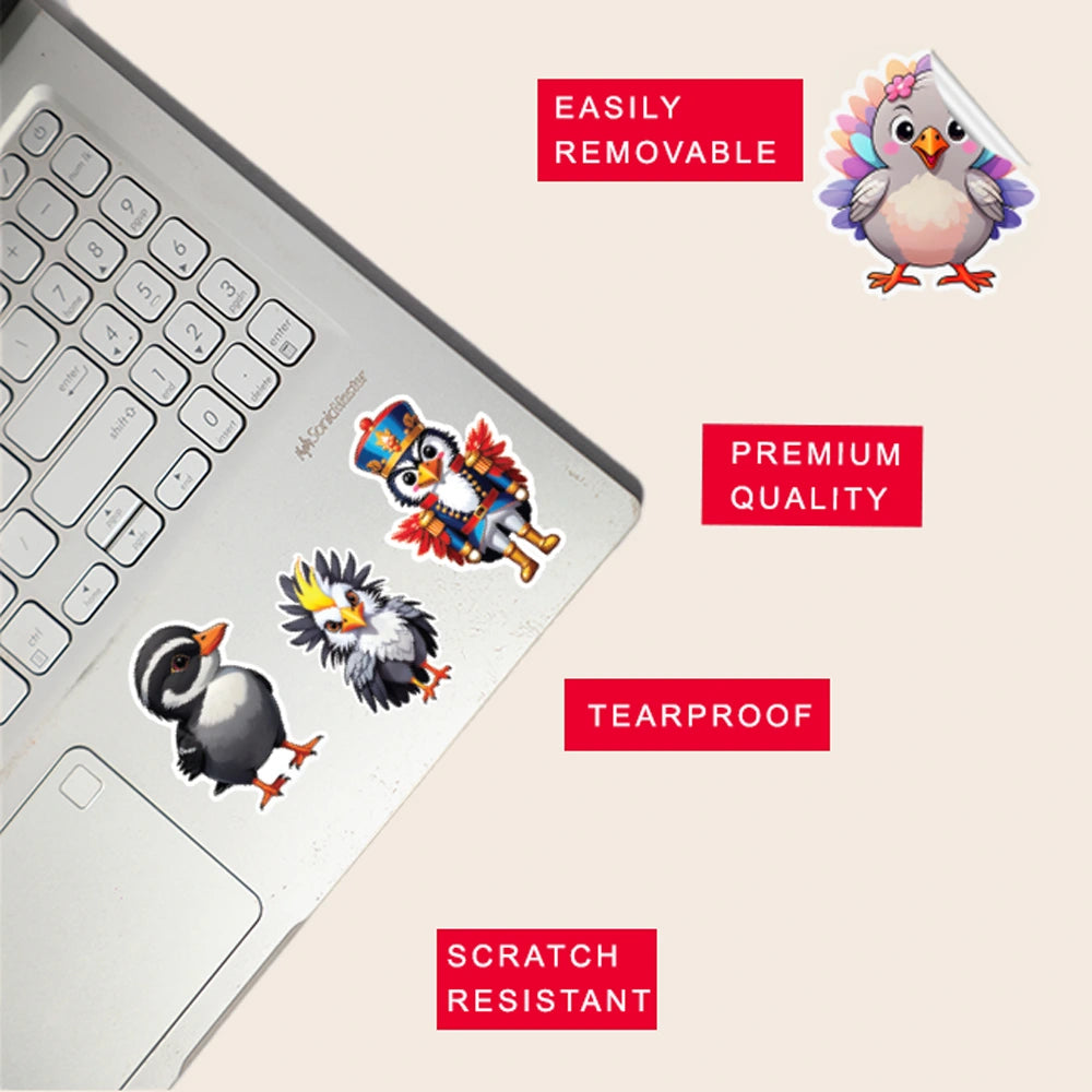 Birds – 47 Waterproof Aesthetic Stickers for Phone Cases, Clear Covers, Journals, Scrapbooks & More Infographic