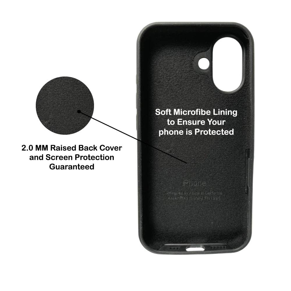Black Liquid Silicone Case For Apple iPhone Models Infographic
