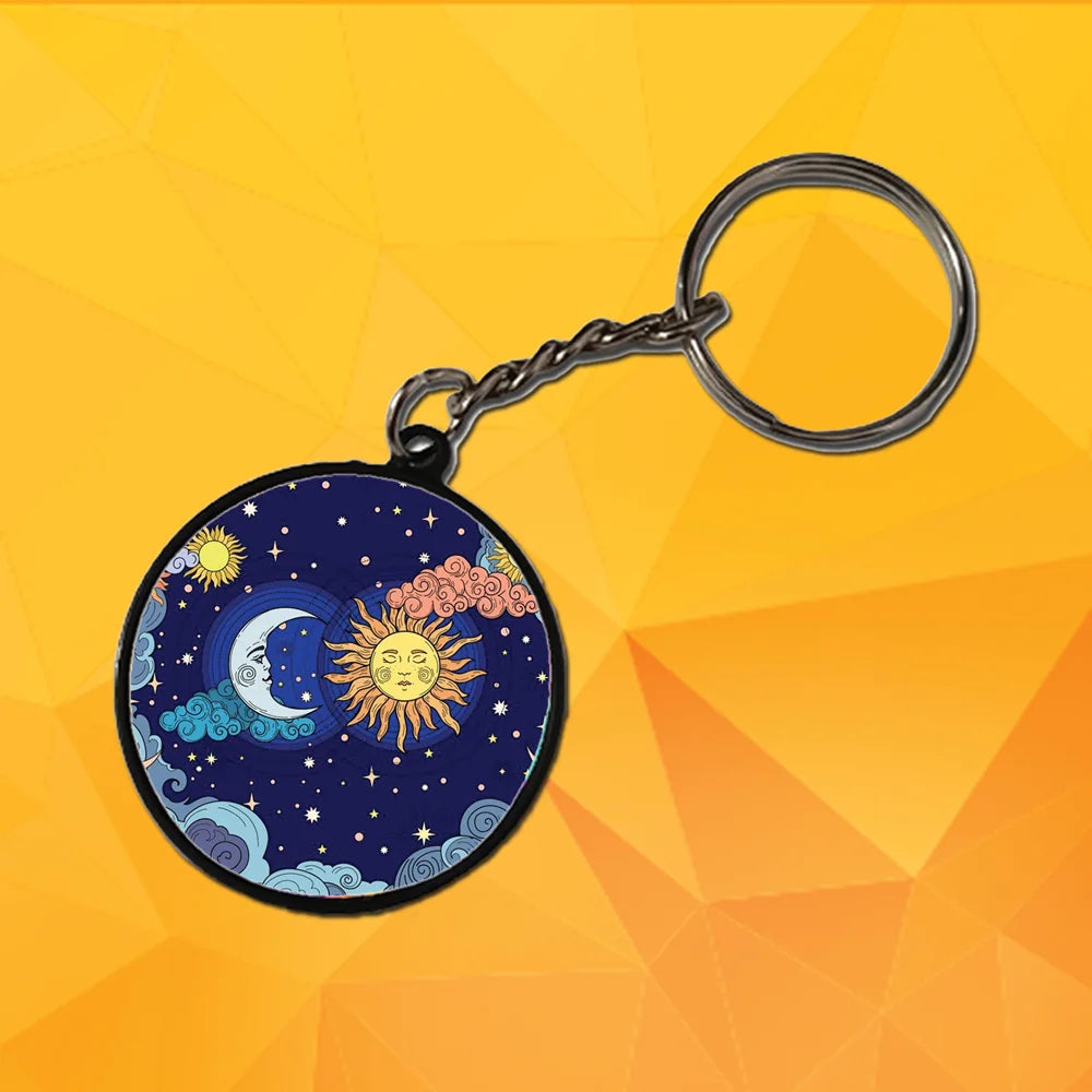 Sun - A Combo Of 4 Black Border Keychains