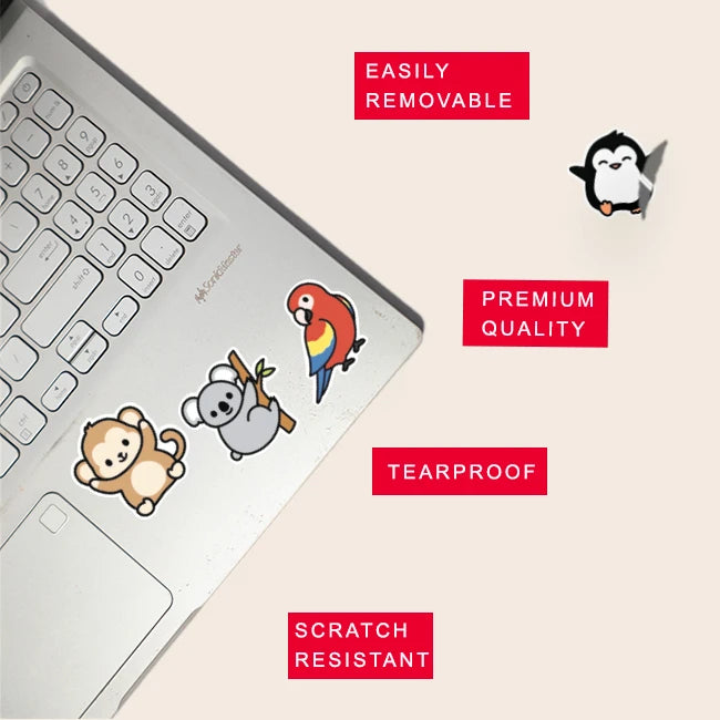 Cute Animal Stickers Pack – 42+ Kawaii Cartoon Stickers Infographic