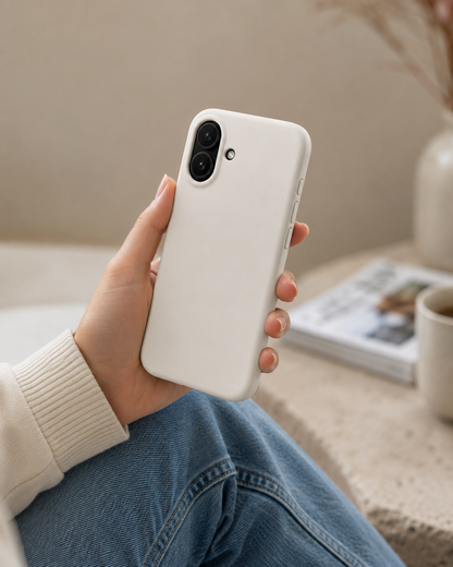 White Liquid Silicone Case For Apple iPhone Models