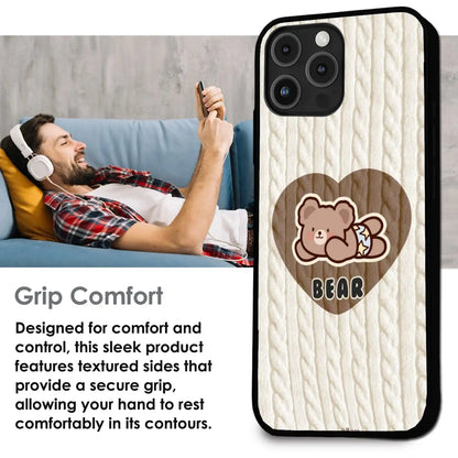 Bear Heart - Glossy Metal Silicone Case For Apple iPhone Infographic