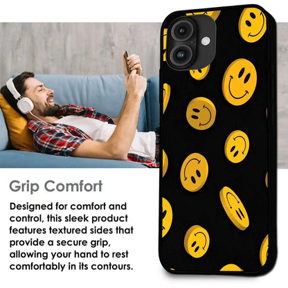 'Bold Smileys - Glossy Metal Silicone Case For Apple iPhone Infographic