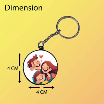 Customize Your Own Keychain – Personalized Double-Sided Printed Keychain Circle Black Infographic