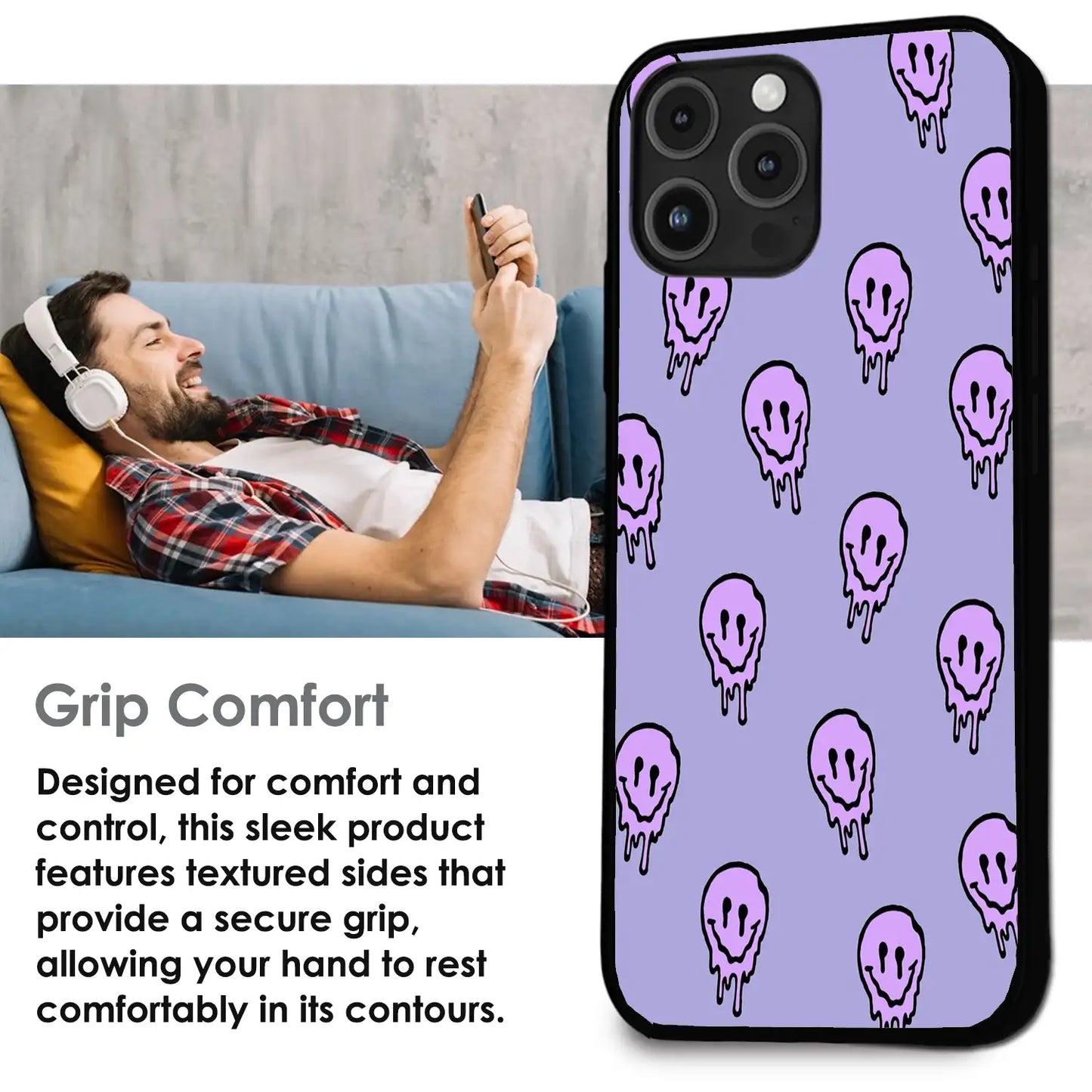 Funny Ghost - Glossy Metal Silicone Case For Apple iPhone Infographic