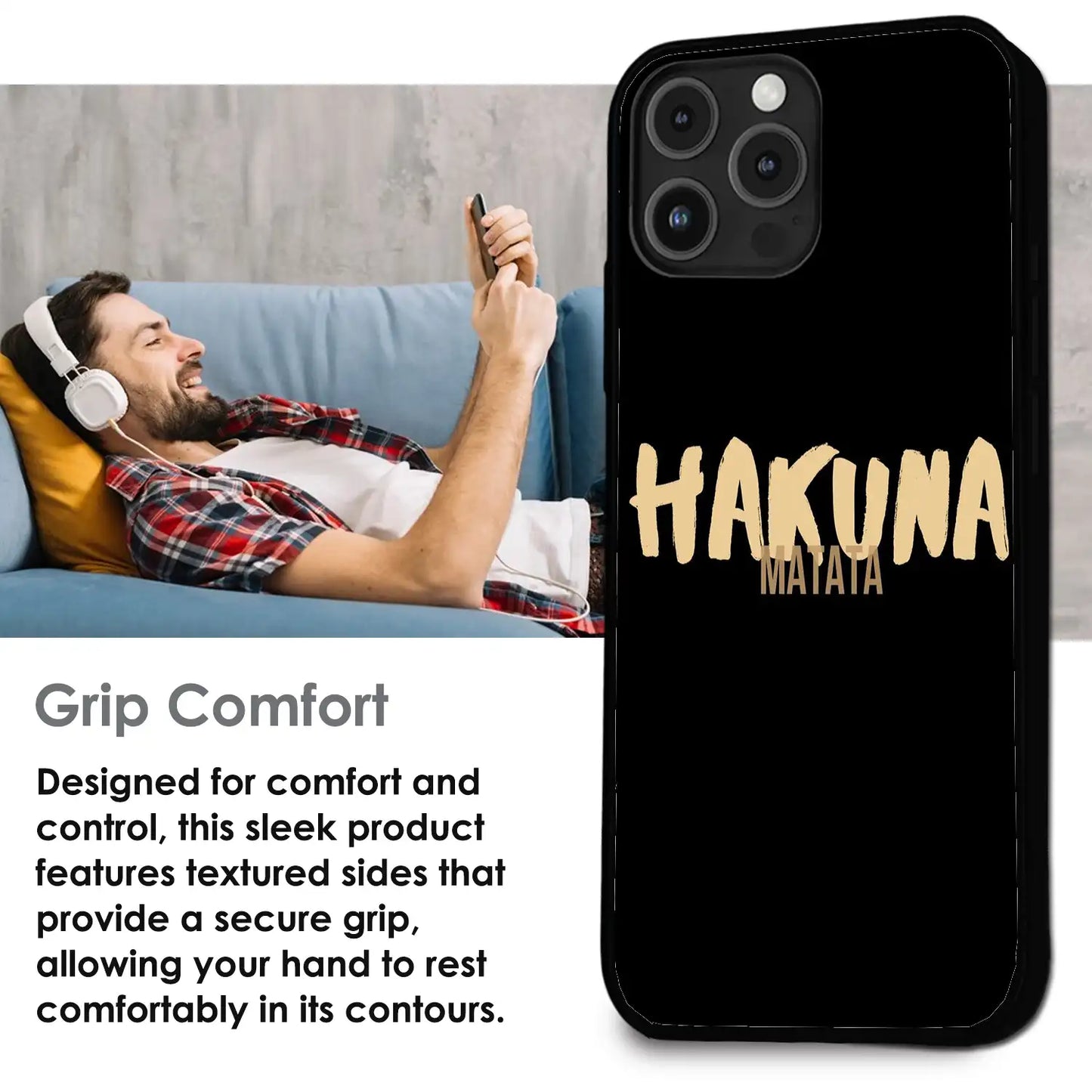 Hakuna Matata Quote - Glossy Metal Silicone Case For Apple iPhone Infographic