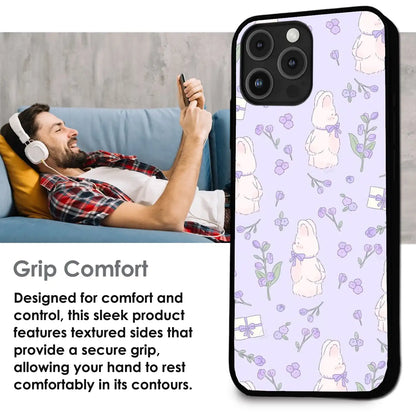 Lavender Bunny Gifts - Glossy Metal Silicone Case For Apple iPhone Infographic