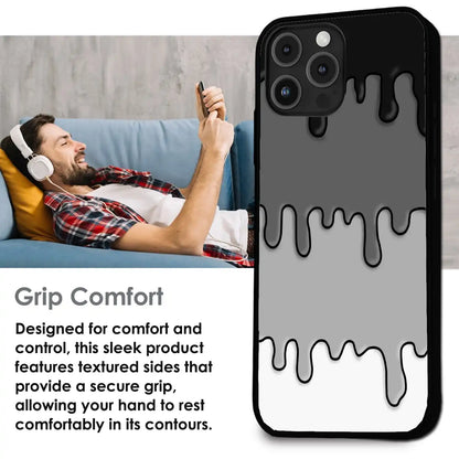 Smoky Drip Abstract - Glossy Metal Silicone Case For Apple iPhone Infographic