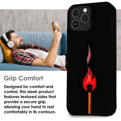 Burning Match - Glossy Metal Silicone Case For Apple iPhone Infographic