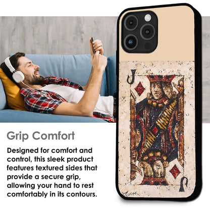 Vintage Playing Card King Art - Glossy Metal Silicone Case For Apple iPhone Infographic