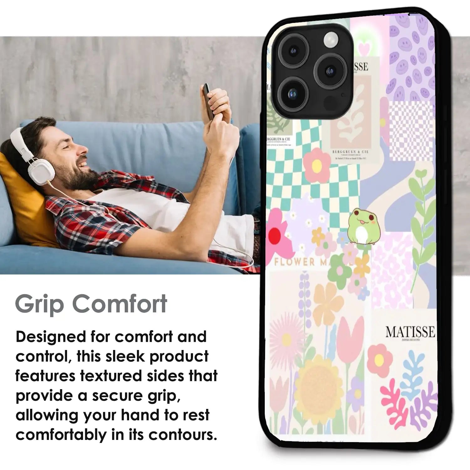 Cute Pastel Floral Collage Art - Glossy Metal Silicone Case For Apple iPhone Infographic