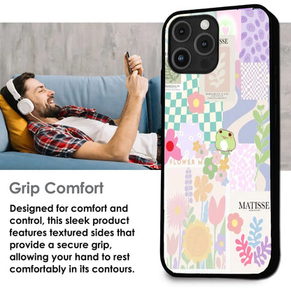 Cute Pastel Floral Collage Art - Glossy Metal Silicone Case For Apple iPhone Infographic
