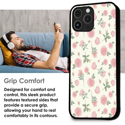 Soft Pink Rose Bloom - Glossy Metal Silicone Case For Apple iPhone Infographic