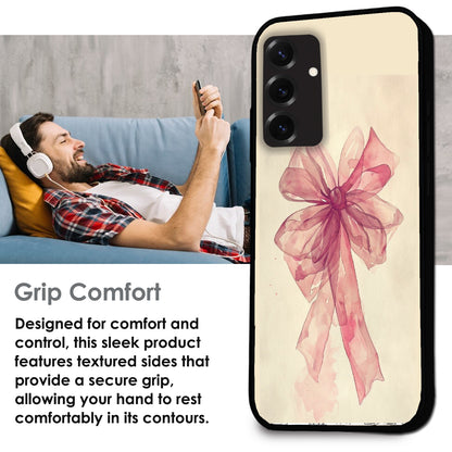 Pretty Pink Bows - Glossy Metal Silicone Cases for Samsung
