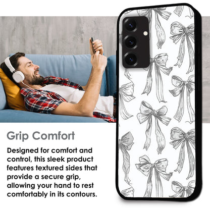 White Bows - Glossy Metal Silicone Cases for Samsung