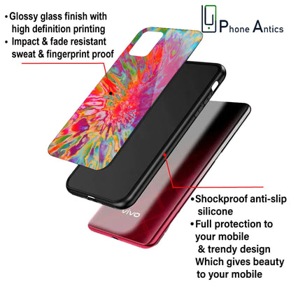 'Orange Splash Tie Dye - Glass Case For Apple iPhone Infographic