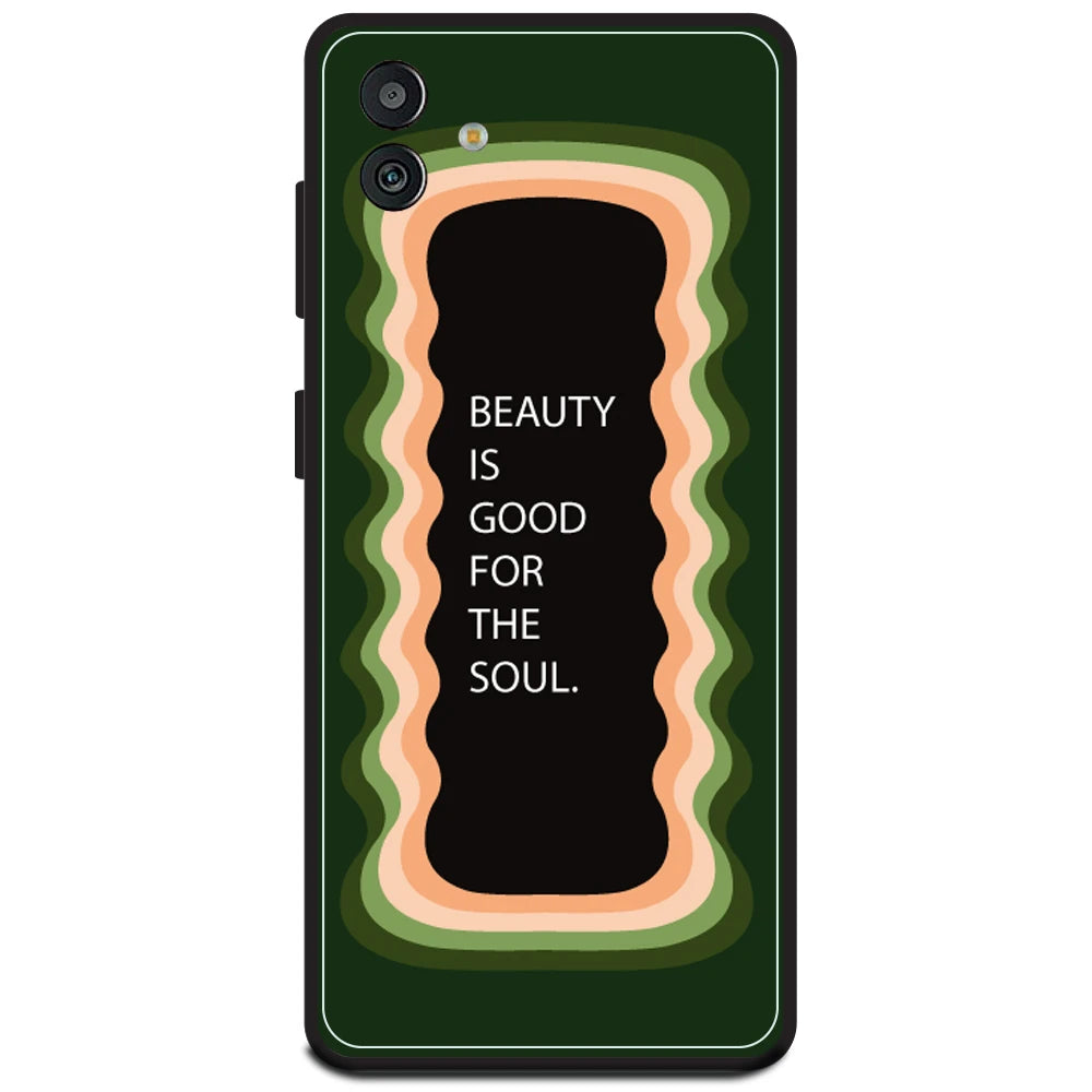 'Beauty Is Good For The Soul' - Olive Green Armor Case For Samsung Models Samsung M13 5G