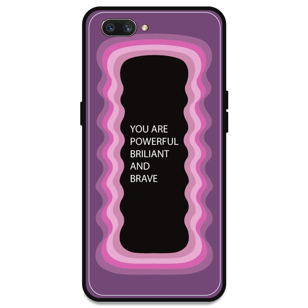 'You Are Powerful, Brilliant & Brave' - Pink Armor Case For Oppo Models Oppo A3s