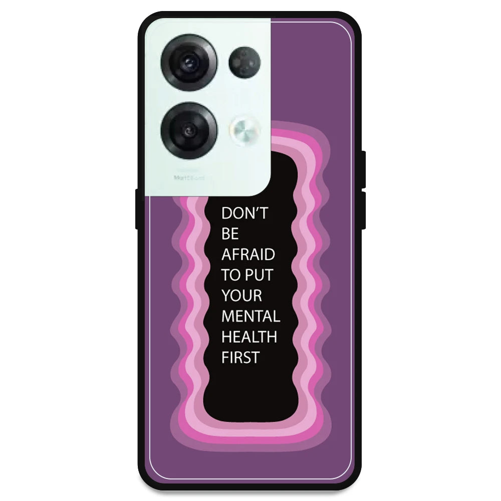 'Don't be Afraid To Put Your Mental Health First' - Pink Armor Case For Oppo Models Oppo Reno 8 Pro 5G