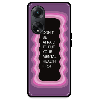 'Don't be Afraid To Put Your Mental Health First' - Pink Armor Case For Oppo Models Oppo F23 5G