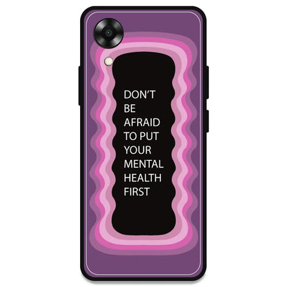 'Don't be Afraid To Put Your Mental Health First' - Pink Armor Case For Oppo Models Oppo A17K