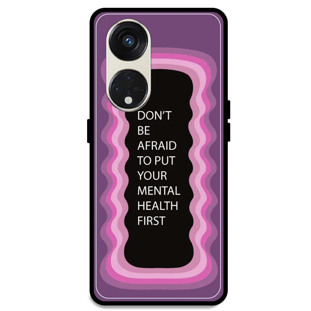 'Don't be Afraid To Put Your Mental Health First' - Pink Armor Case For Oppo Models Oppo Reno 8T 5G