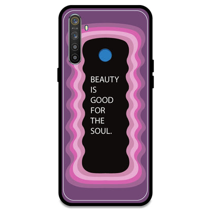 'Beauty Is Good For The Soul' - Pink Armor Case For Realme Models Realme 5